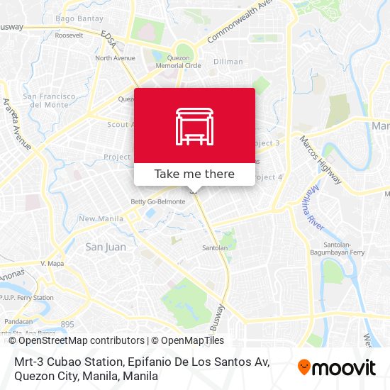 Mrt-3 Cubao Station, Epifanio De Los Santos Av, Quezon City, Manila map