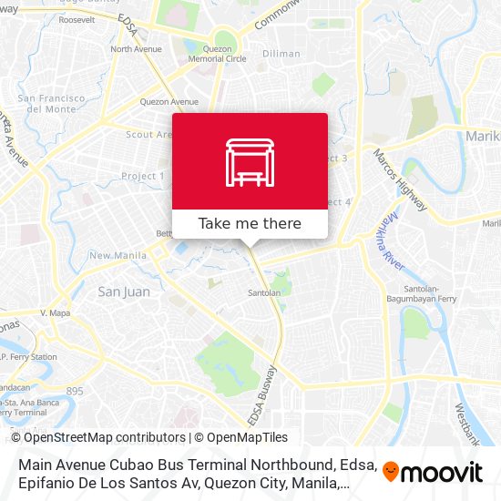 Main Avenue Cubao Bus Terminal Northbound, Edsa, Epifanio De Los Santos Av, Quezon City, Manila map