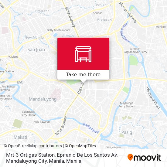 Mrt-3 Ortigas Station, Epifanio De Los Santos Av, Mandaluyong City, Manila map
