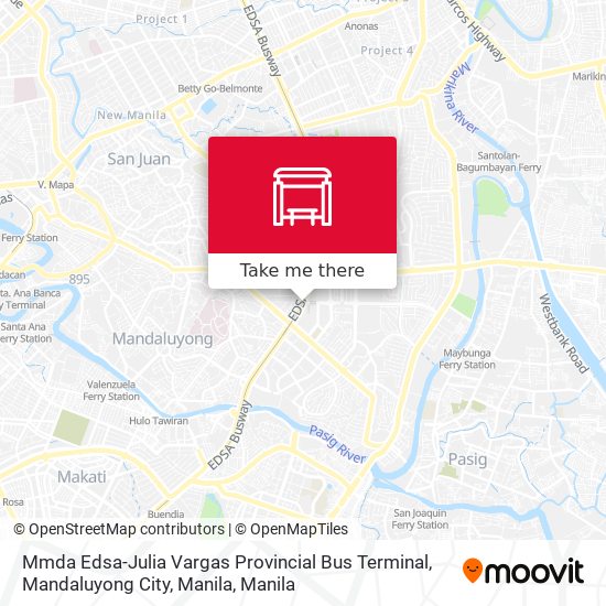 Mmda Edsa-Julia Vargas Provincial Bus Terminal, Mandaluyong City, Manila map