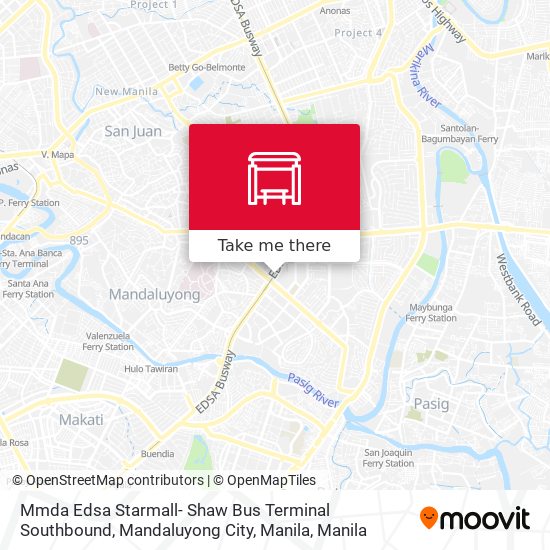 Mmda Edsa Starmall- Shaw Bus Terminal Southbound, Mandaluyong City, Manila map