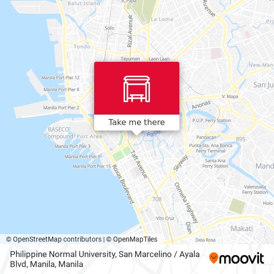 Philippine Normal University, San Marcelino / Ayala Blvd, Manila map