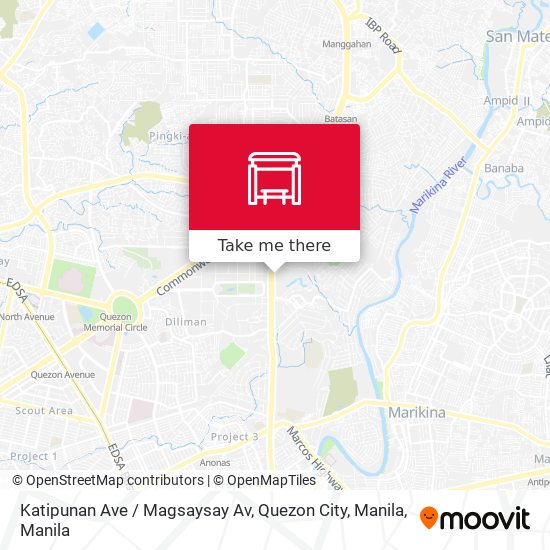 Katipunan Ave / Magsaysay Av, Quezon City, Manila map