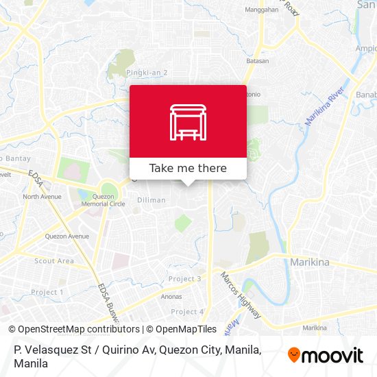 P. Velasquez St / Quirino Av, Quezon City, Manila map