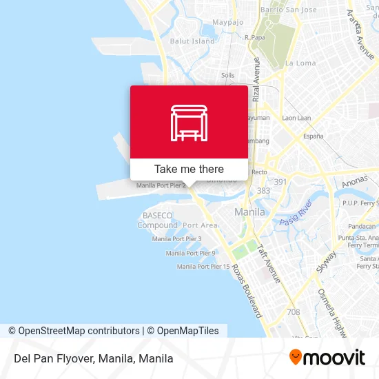 Del Pan Flyover, Manila map