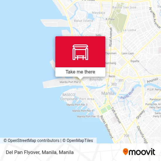 Del Pan Flyover, Manila map