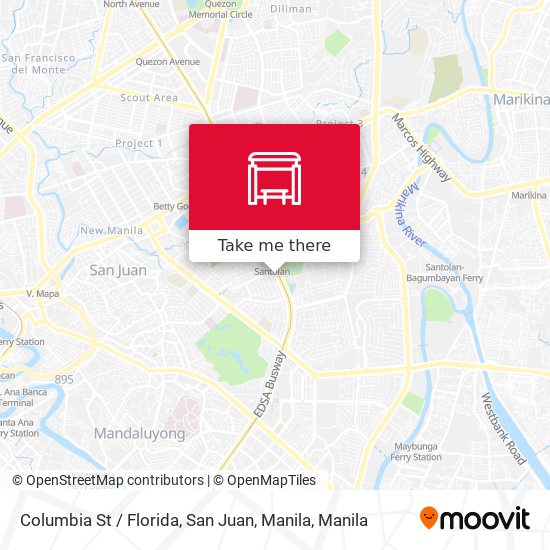 Columbia St / Florida, San Juan, Manila map