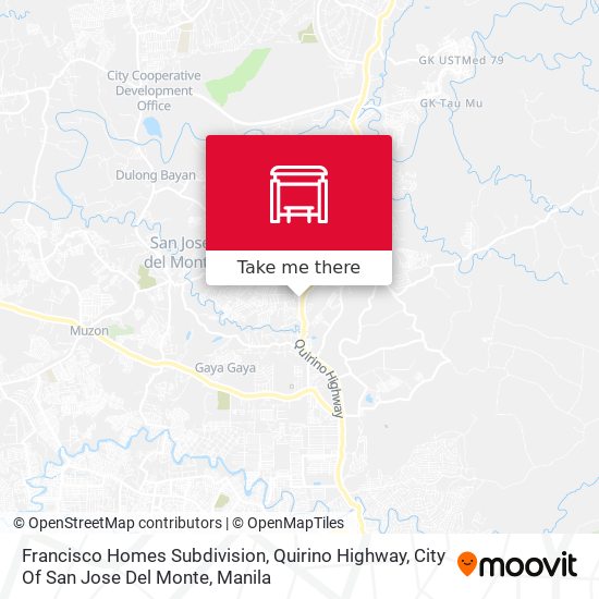 Francisco Homes Subdivision, Quirino Highway, City Of San Jose Del Monte map