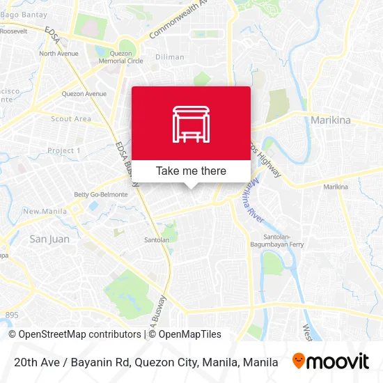 20th Ave / Bayanin Rd, Quezon City, Manila map