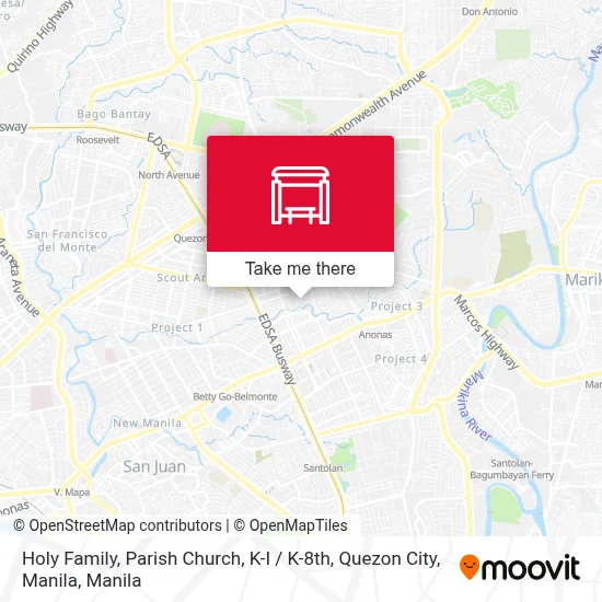 Holy Family, Parish Church, K-I / K-8th, Quezon City, Manila map