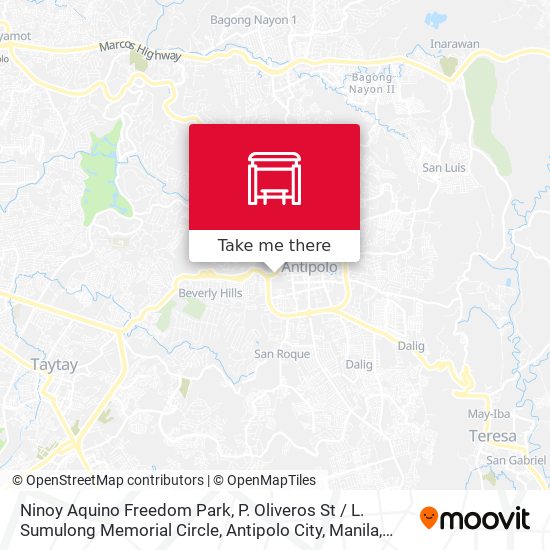 Ninoy Aquino Freedom Park, P. Oliveros St / L. Sumulong Memorial Circle, Antipolo City, Manila map