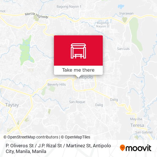 P. Oliveros St / J.P. Rizal St / Martinez St, Antipolo City, Manila map