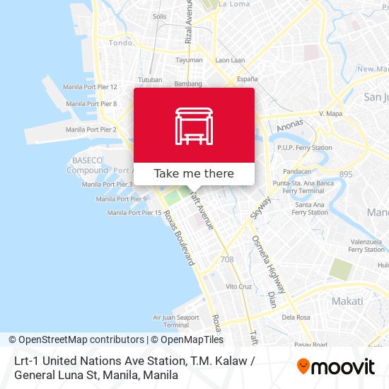 Lrt-1 United Nations Ave Station, T.M. Kalaw / General Luna St, Manila map