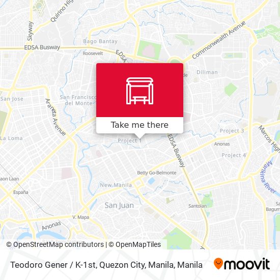Teodoro Gener / K-1st, Quezon City, Manila map