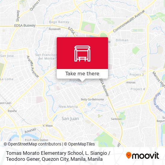 Tomas Morato Elementary School, L. Siangio / Teodoro Gener, Quezon City, Manila map