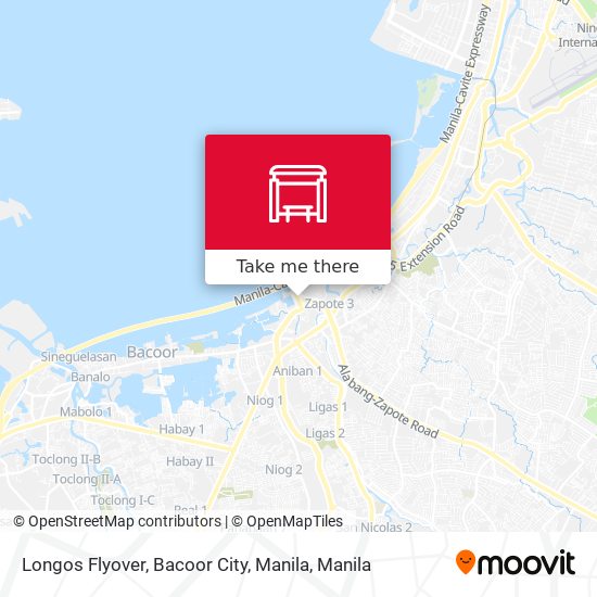 Longos Flyover, Bacoor City, Manila map