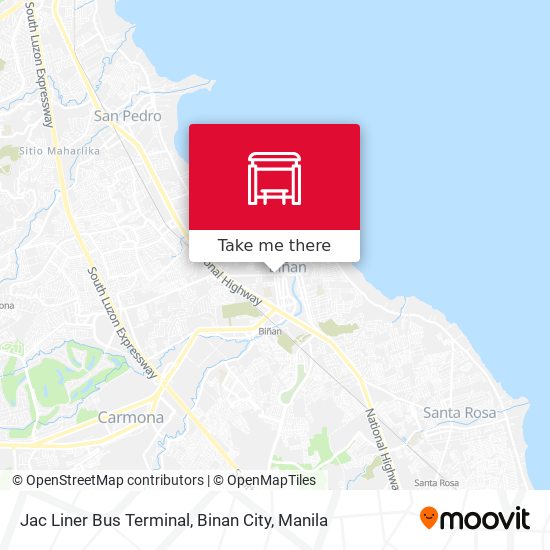 Jac Liner Bus Terminal, Binan City map