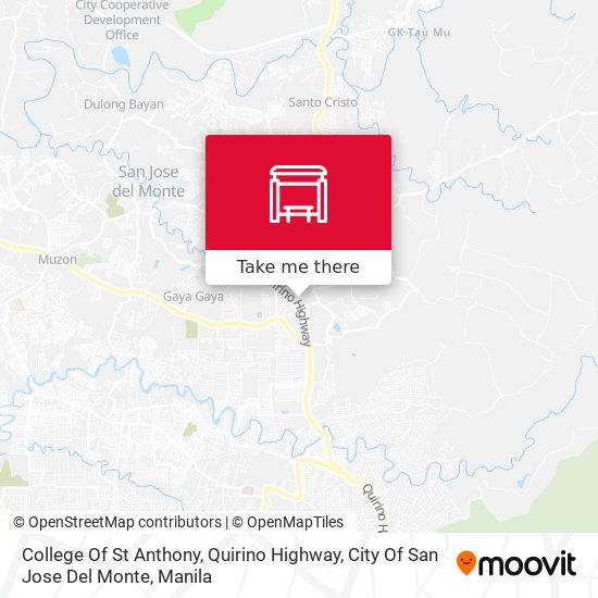 College Of St Anthony, Quirino Highway, City Of San Jose Del Monte map