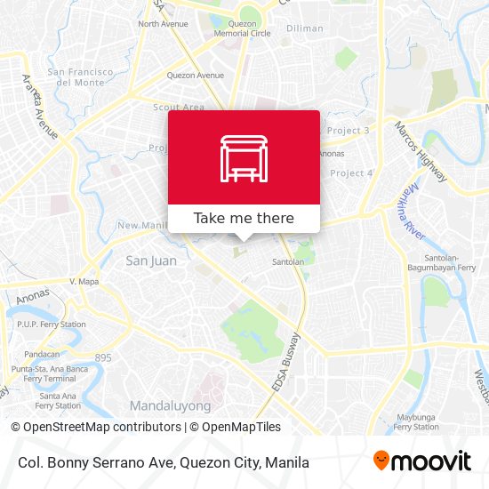 Col. Bonny Serrano Ave, Quezon City map