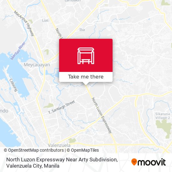 North Luzon Expressway Near Arty Subdivision, Valenzuela City map