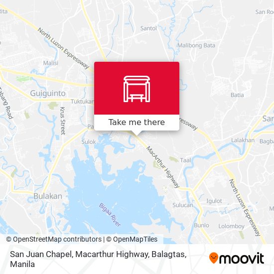 San Juan Chapel, Macarthur Highway, Balagtas map