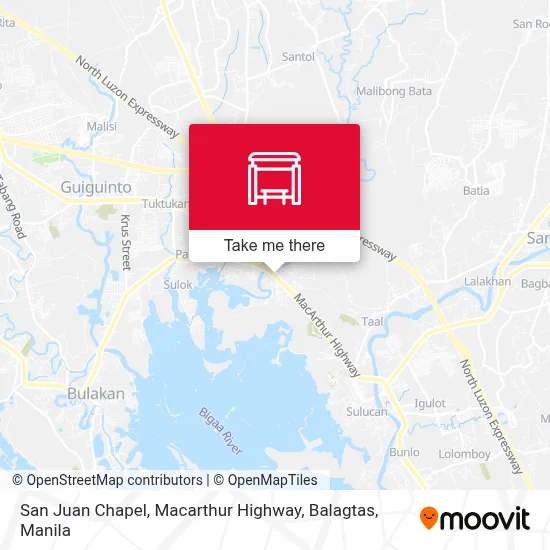 San Juan Chapel, Macarthur Highway, Balagtas map