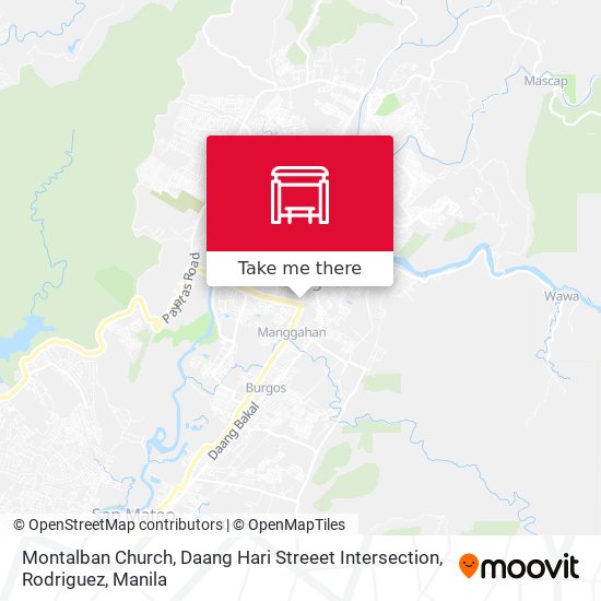 Montalban Church, Daang Hari Streeet Intersection, Rodriguez map