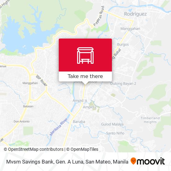 Mvsm Savings Bank, Gen. A Luna, San Mateo map