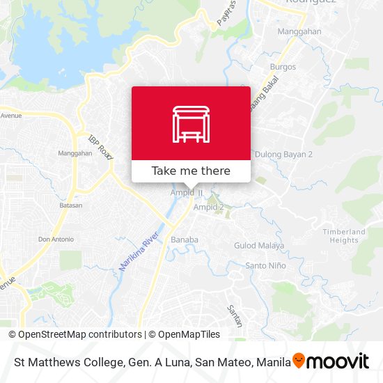 St Matthews College, Gen. A Luna, San Mateo map