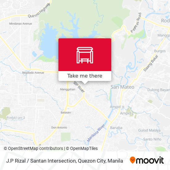 J.P Rizal / Santan Intersection, Quezon City map