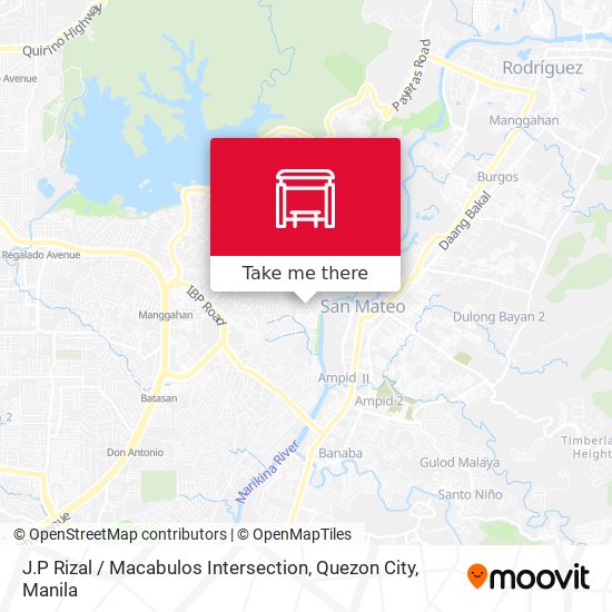J.P Rizal / Macabulos Intersection, Quezon City map