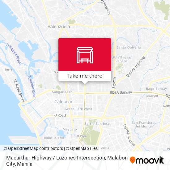 Macarthur Highway / Lazones Intersection, Malabon City map
