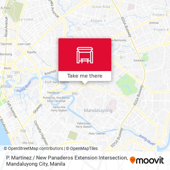 P. Martinez / New Panaderos Extension Intersection, Mandaluyong City map