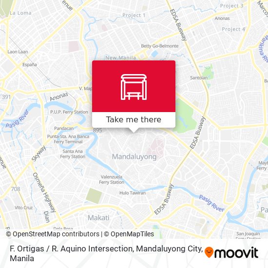 F. Ortigas / R. Aquino Intersection, Mandaluyong City map