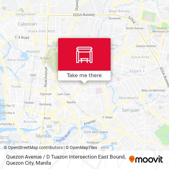 Quezon Avenue / D Tuazon Intersection East Bound, Quezon City map