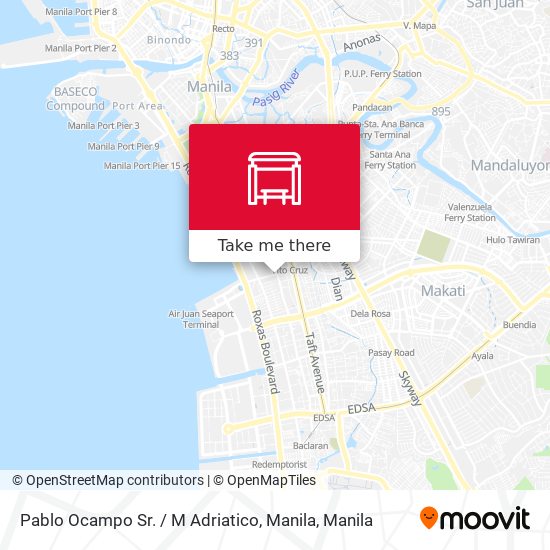Pablo Ocampo Sr. / M Adriatico, Manila map