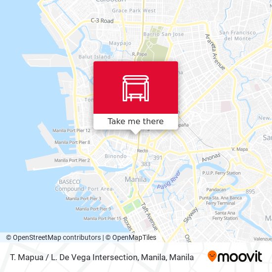 T. Mapua / L. De Vega Intersection, Manila map