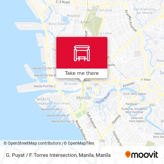 G. Puyat / F. Torres Intersection, Manila map