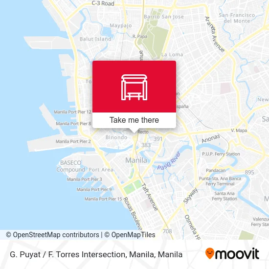 G. Puyat / F. Torres Intersection, Manila map