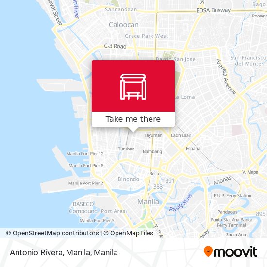 Antonio Rivera, Manila map