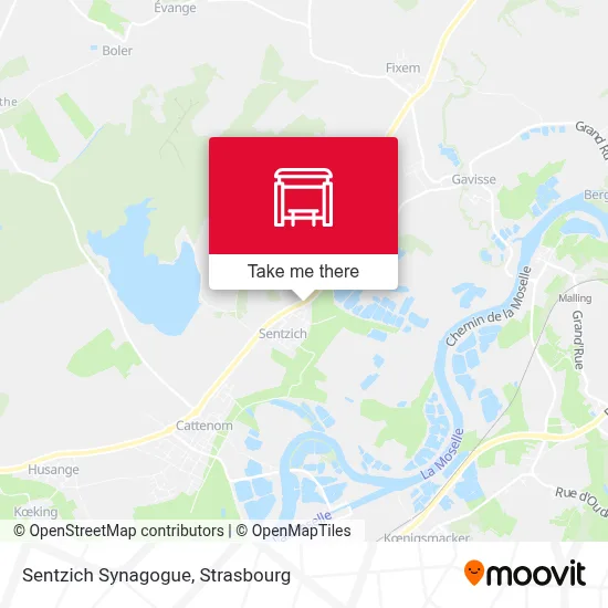 Sentzich Synagogue map