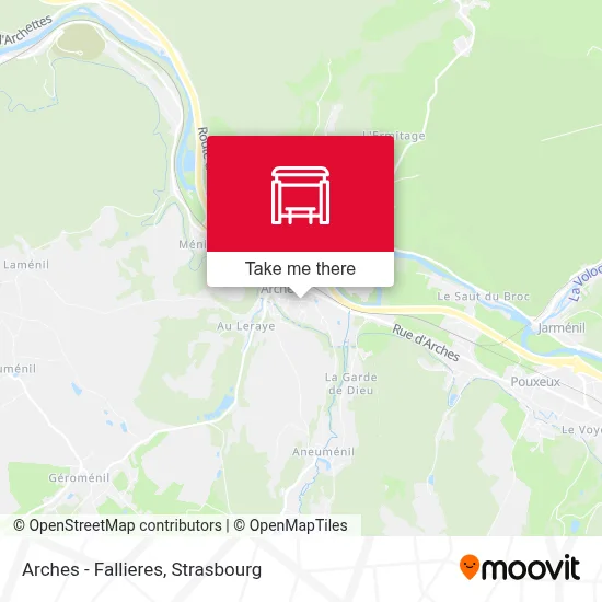 Arches - Fallieres map