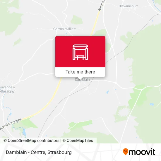 Damblain - Centre map