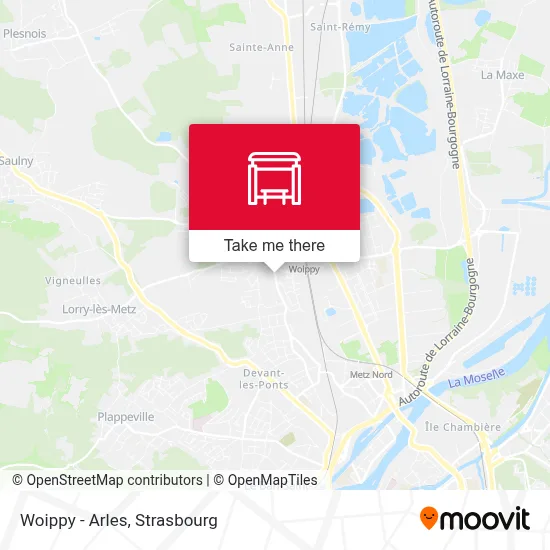 Woippy - Arles map