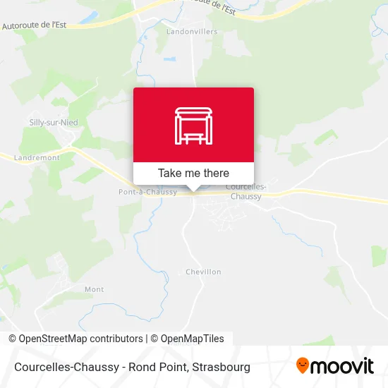 Mapa Courcelles-Chaussy - Rond Point