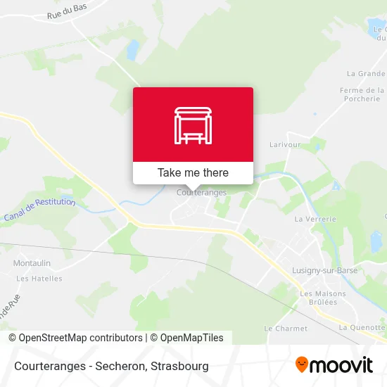 Courteranges - Secheron map
