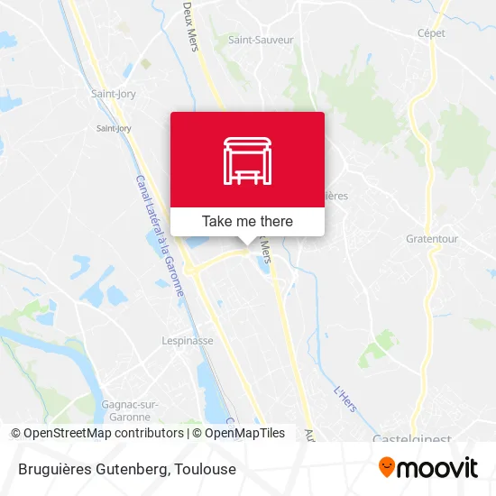Bruguières Gutenberg map