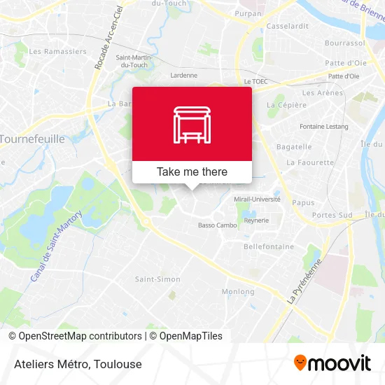 Ateliers Métro map