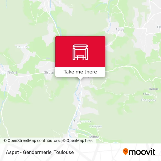 Aspet - Gendarmerie map