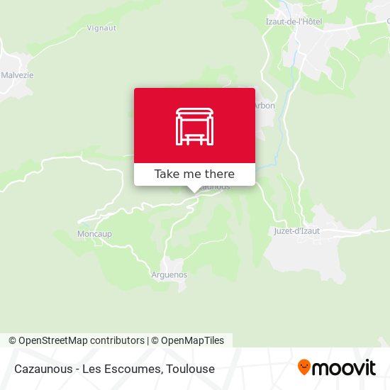 Cazaunous - Les Escoumes map